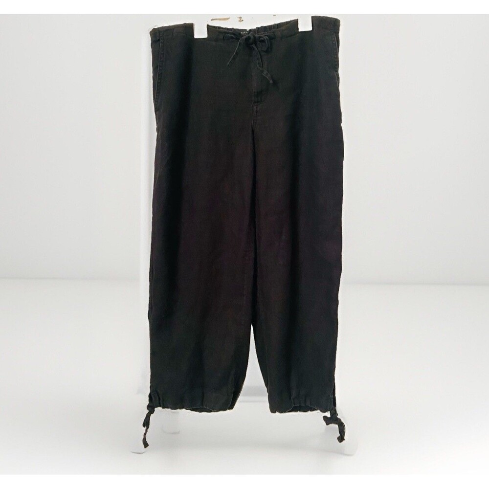 Banana Republic Pants Womens 8 Navy Linen Drawstring Waist Relaxed Casual